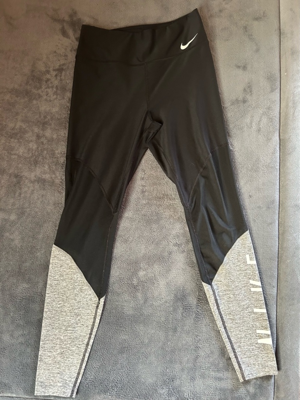 Nike Power Mesh Wrap Training Leggings Women’s Black & Grey Colorblock - Sz M